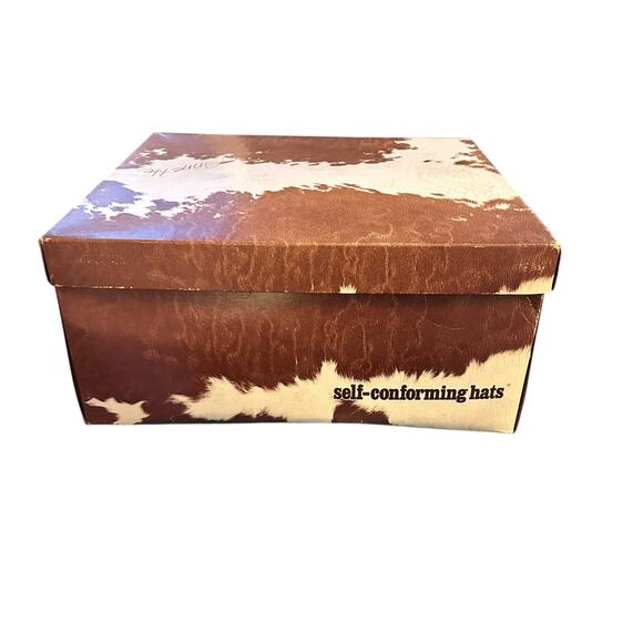 Vtg Resistol Tan Felt Western Hat Feather & Coach Pin Original Box Ranch Style main image 12